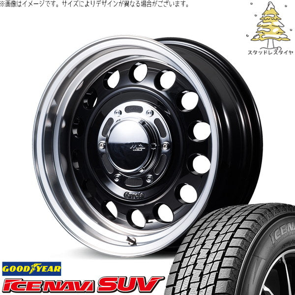 グッドイヤー アイスナビ SUV 215/70R16 ＋ MIDホイール ガルシア シスコ タイプ2 ブラックリムポリッシュ 16インチ 5.5J +20 5H139.7P スタッドレス・ホイール4本セット。1枚目。
