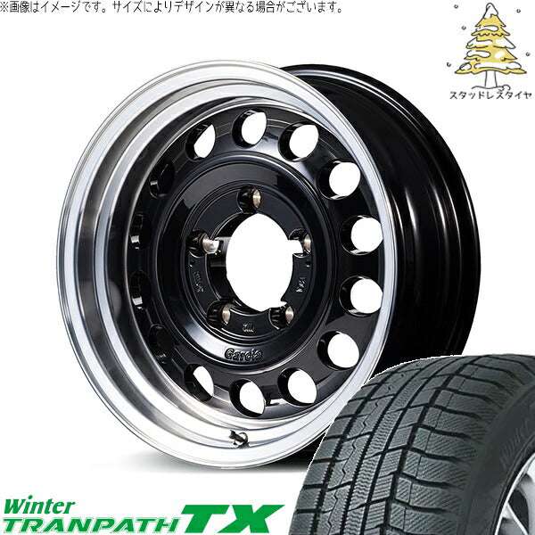 トーヨータイヤ ウィンタートランパス TX (WinterTRANPATH TX) 215/70R16 ＋ MIDホイール ガルシア シスコ タイプ2 ブラックリムポリッシュ 16インチ 5.5J +20 5H139.7P スタッドレス・ホイール4本セット。1枚目。