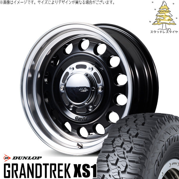 ダンロップ グラントレック XS1 215/70R16 ＋ MIDホイール ガルシア シスコ タイプ2 ブラックリムポリッシュ 16インチ 5.5J +20 5H139.7P スタッドレス・ホイール4本セット。1枚目。