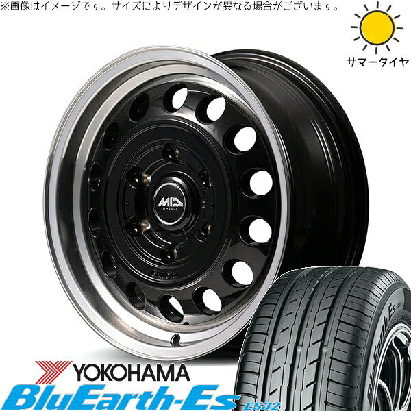 ヨコハマタイヤ ブルーアース ES32 215/70R15 ＋ MIDホイール ガルシア シスコ タイプ2 ブラックリムポリッシュ 15インチ 6J +33 6H139.7P サマー・ホイール4本セット。1枚目。