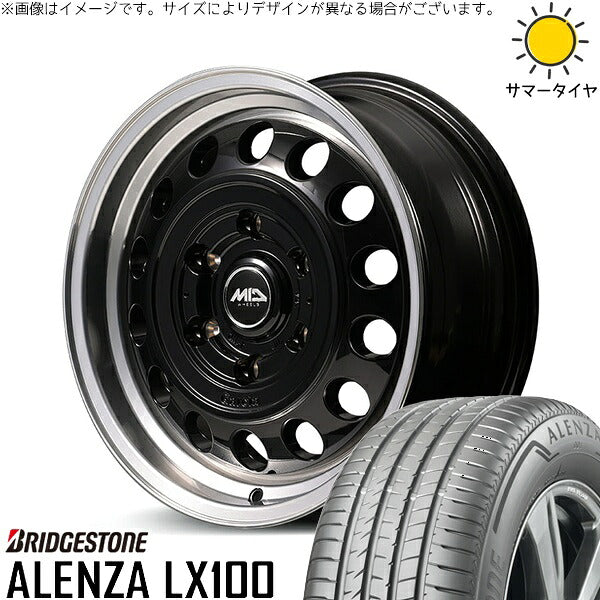 ブリヂストン アレンザ LX100 (ALENZA LX100) 215/70R16 ＋ MIDホイール ガルシア シスコ タイプ2 ブラック/リムポリッシュ 16インチ 6.5J +38 6H139.7P サマー・ホイール4本セット。1枚目。