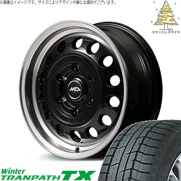 トーヨータイヤ ウィンタートランパス TX (WinterTRANPATH TX) 215/70R16 ＋ MIDホイール ガルシア シスコ タイプ2 ブラックリムポリッシュ 16インチ 6.5J +38 6H139.7P スタッドレス・ホイール4本セット。1枚目。