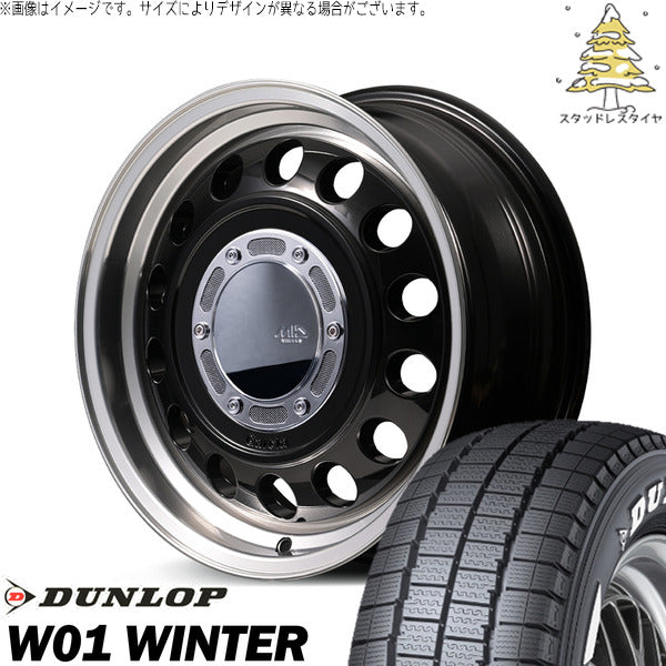 ダンロップ W01 WINTER 215/65R16 ＋ MIDホイール ガルシア シスコ タイプ2 ブラックリムポリッシュ 16インチ 6.5J +38 6H139.7P スタッドレス・ホイール4本セット。1枚目。