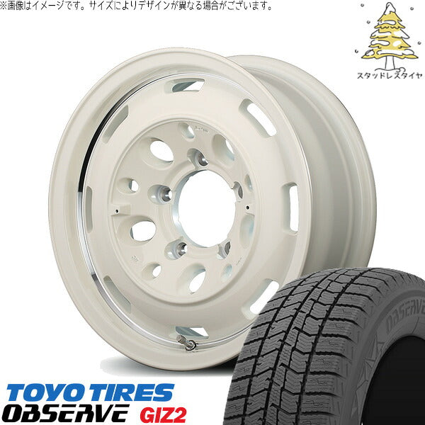 トーヨータイヤ OBSERVE 155/65R14 ＋ MIDホイール ガルシア シスコ オールドイングリッシュ/リムヴァーレイポリッシュ 14インチ 4.5J +45 4H100P スタッドレス・ホイール4本セット。1枚目。