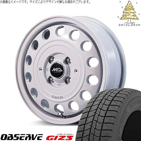 トーヨータイヤ オブザーブ ギズスリー (OBSERVE GIZ3) 165/70R14 ＋ MIDホイール ガルシア シスコ タイプ2 オールドイングリッシュホワイト 14インチ 4.5J +45 4H100P スタッドレス・ホイール4本セット。1枚目。
