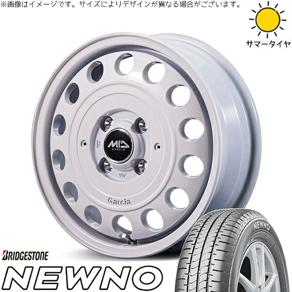 ブリヂストン ニューノ 165/55R14 ＋ MIDホイール ガルシア シスコ タイプ2 オールドイングリッシュホワイト 14インチ 4.5J +45 4H100P サマー・ホイール4本セット。1枚目。