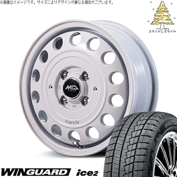 ネクセン ウィンガード アイス2 (WinGUARD ice2) 165/55R14 ＋ MIDホイール ガルシア シスコ タイプ2 オールドイングリッシュホワイト 14インチ 4.5J +45 4H100P スタッドレス・ホイール4本セット。1枚目。