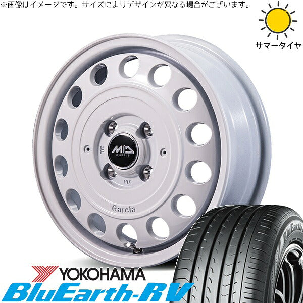ヨコハマタイヤ ブルーアース RV03 175/65R15 ＋ MIDホイール ガルシア シスコ タイプ2 オールドイングリッシュホワイト 15インチ 4.5J +45 4H100P サマー・ホイール4本セット。1枚目。