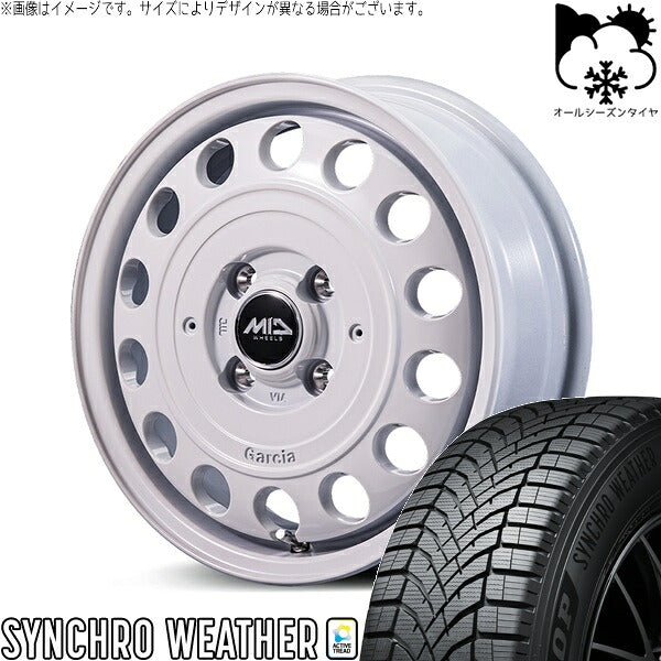 ダンロップ シンクロウェザー 175/65R15 ＋ MIDホイール ガルシア シスコ タイプ2 オールドイングリッシュホワイト 15インチ 4.5J +45 4H100P オールシーズン・ホイール4本セット。1枚目。