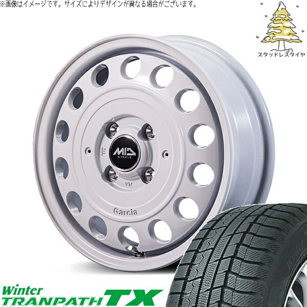 トーヨータイヤ ウィンタートランパス TX 165/60R15 ＋ MIDホイール ガルシア シスコ タイプ2 オールドイングリッシュホワイト 15インチ 4.5J +45 4H100P スタッドレス・ホイール4本セット。1枚目。