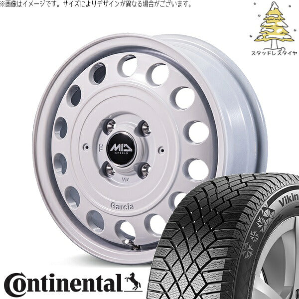 コンチネンタル バイキングコンタクト7 175/65R15 ＋ MIDホイール ガルシア シスコ タイプ2 オールドイングリッシュホワイト 15インチ 4.5J +45 4H100P スタッドレス・ホイール4本セット。1枚目。