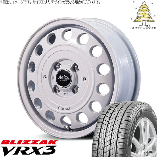 ブリヂストン ブリザック VRX3 (BLIZZAK VRX3) 165/60R15 ＋ MIDホイール ガルシア シスコ タイプ2 オールドイングリッシュホワイト 15インチ 4.5J +45 4H100P スタッドレス・ホイール4本セット。1枚目。