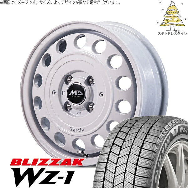 ブリヂストン ブリザック WZ-1 165/70R14 ＋ MIDホイール ガルシア シスコ タイプ2 オールドイングリッシュホワイト 14インチ 4.5J +45 4H100P スタッドレス・ホイール4本セット。1枚目。