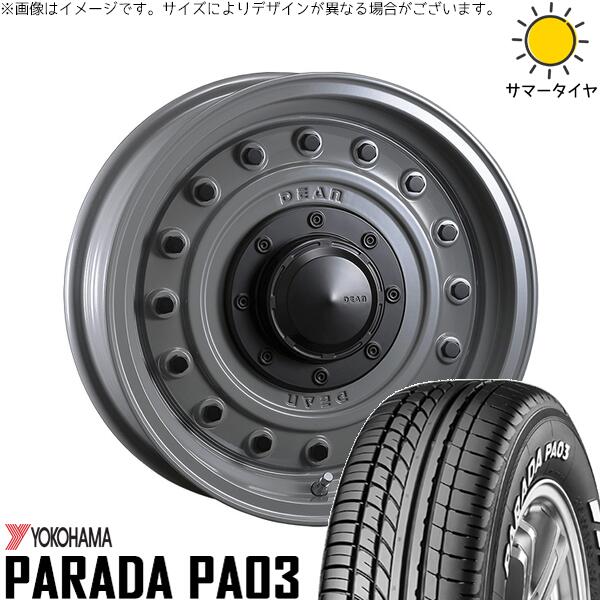 ヨコハマタイヤ パラダ PA03 215/65R16 ＋ ディーン コロラド スティールグレー 16インチ 6.5J +38 6H139.7P サマー・ホイール4本セット。1枚目。