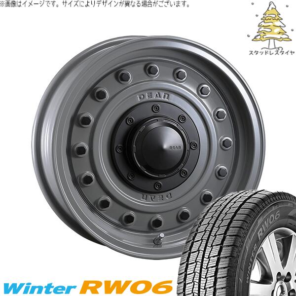 ハンコック ウィンター RW06 195/80R15 ＋ ディーン コロラド スティールグレー 15インチ 6J -5 5H139.7P スタッドレス・ホイール4本セット。1枚目。