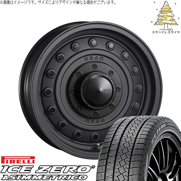 ピレリ アイスゼロアシンメトリコ (ICEZERO ASIMMETRICO) 205/60R16 ＋ ディーン コロラド マットチャコールブラック 16インチ 7.0J +37 5H114.3P スタッドレス・ホイール4本セット。1枚目。