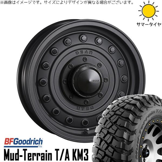 BFグッドリッチ マッドテレーン T/A KM3 255/85R16 ＋ ディーン コロラド マットチャコールブラック 16インチ 6.5J +25 5H150P サマー・ホイール4本セット。1枚目。