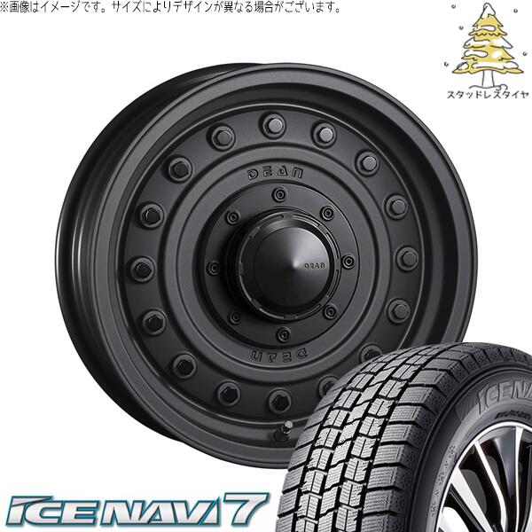 グッドイヤー アイスナビ7 165/70R14 ＋ ディーン コロラド マットチャコールブラック 14インチ 4.5J +43 4H100P スタッドレス・ホイール4本セット。1枚目。
