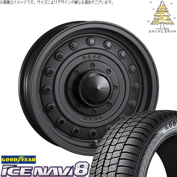 グッドイヤー アイスナビ8 165/60R14 ＋ ディーン コロラド マットチャコールブラック 14インチ 4.5J +43 4H100P スタッドレス・ホイール4本セット。1枚目。
