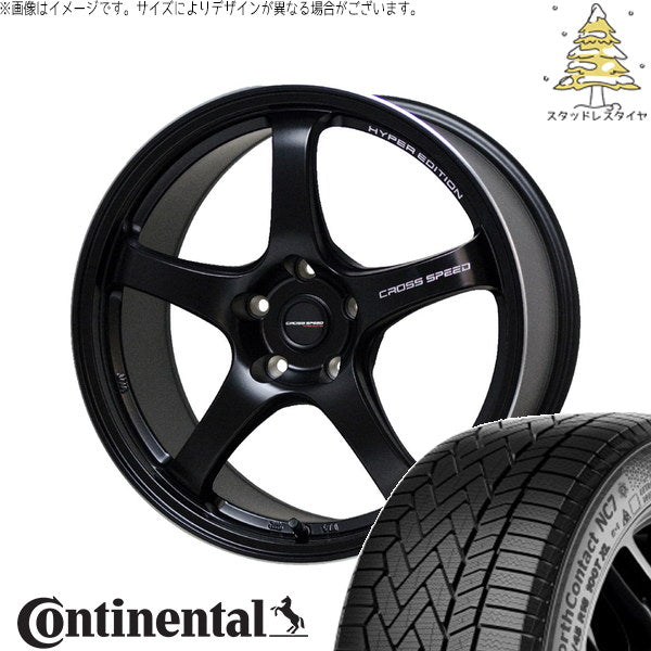 コンチネンタル ノースコンタクト NC7 175/65R15 ＋ クロススピード CR5 セミグロスブラック 15インチ 4.5J +45 4H100P スタッドレス・ホイール4本セット。1枚目。