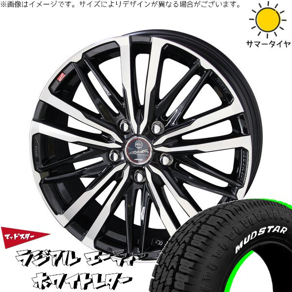 マッドスター ラジアルAT 225/55R18 ＋ スマック クレスト サファイアブラックポリッシュ 18インチ 7J +48 5H100P サマー・ホイール4本セット。1枚目。