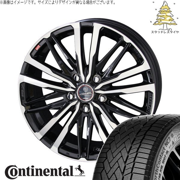 コンチネンタル ノースコンタクト NC7 215/50R17 ＋ スマック クレスト サファイアブラックポリッシュ 17インチ 7J +53 5H114.3P スタッドレス・ホイール4本セット。1枚目。