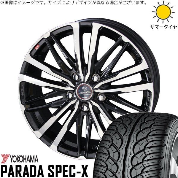 ヨコハマタイヤ パラダ Spec-X PA02 235/60R18 ＋ スマック クレスト サファイアブラックポリッシュ 18インチ 8J +45 5H114.3P サマー・ホイール4本セット。1枚目。