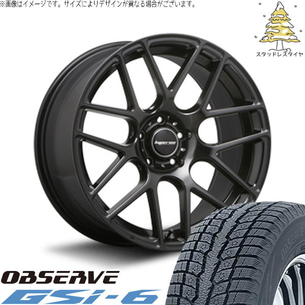 トーヨータイヤ オブザーブ Gsi-6 225/55R19 ＋ ハイペリオン CVM ハーフグロスブラック 19インチ 8.5J +35 5H114.3P スタッドレス・ホイール4本セット。1枚目。