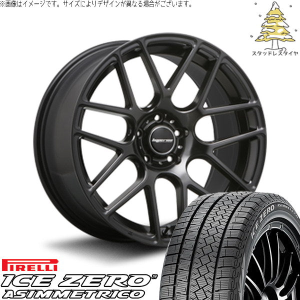 ピレリ アイスゼロアシンメトリコ 245/40R19 ＋ ハイペリオン CVM ハーフグロスブラック 19インチ 8.5J +45 5H114.3P スタッドレス・ホイール4本セット。1枚目。