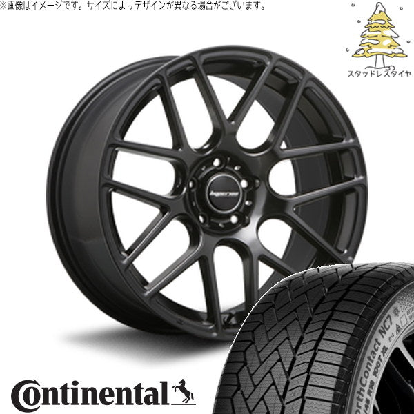 コンチネンタル ノースコンタクト NC7 245/45R19 ＋ ハイペリオン CVM ハーフグロスブラック 19インチ 8.5J +45 5H114.3P スタッドレス・ホイール4本セット。1枚目。
