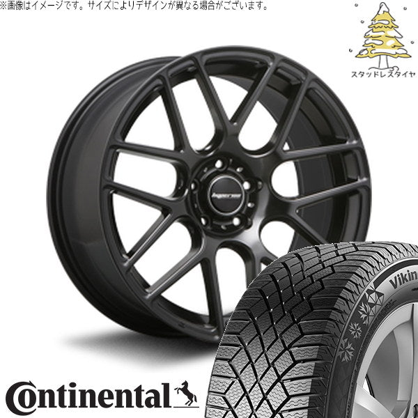 コンチネンタル バイキングコンタクト7 245/40R20 ＋ ハイペリオン CVM ハーフグロスブラック 20インチ 8.5J +45 5H114.3P スタッドレス・ホイール4本セット。1枚目。