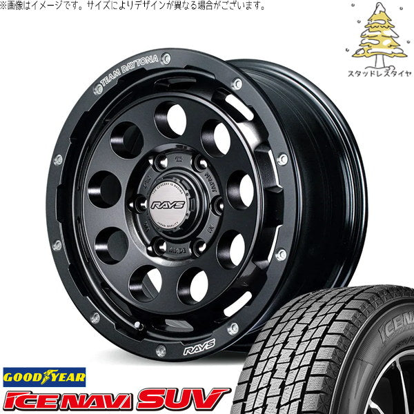 グッドイヤー アイスナビ SUV 215/65R16 ＋ チームデイトナ D9 specM スーパーダークガンメタ 16インチ 6.5J +38 6H139.7P スタッドレス・ホイール4本セット。1枚目。