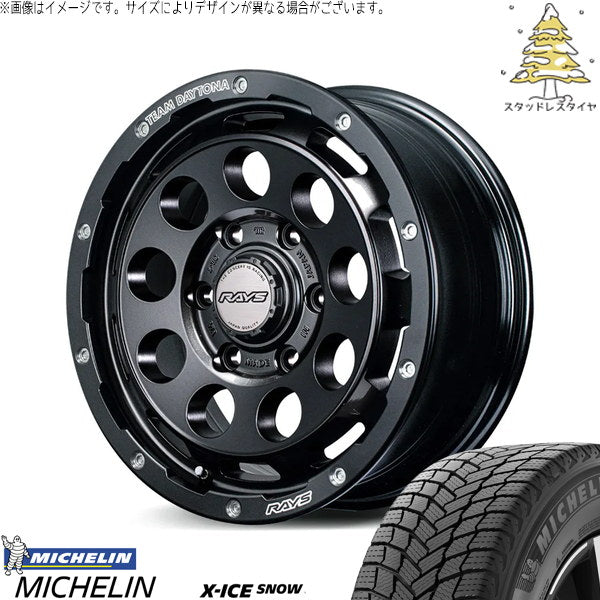 ミシュラン エックスアイス スノー 215/70R16 ＋ チームデイトナ D9 specM スーパーダークガンメタ 16インチ 6.5J +38 6H139.7P スタッドレス・ホイール4本セット。1枚目。