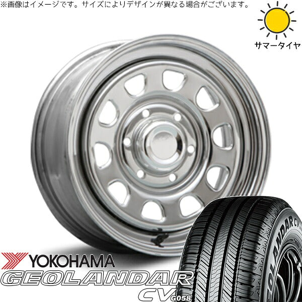 ヨコハマタイヤ ジオランダー CV G058 215/70R16 ＋ デイトナ SS クローム 16インチ 7J +38 6H139.7P サマー・ホイール4本セット。1枚目。
