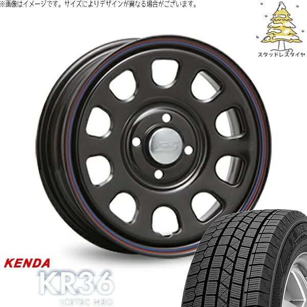 ケンダ アイステックネオ KR36 (ICETEC NEO KR36) 175/65R15 ＋ デイトナ SS ブラック 15インチ 6J +30 4H100P スタッドレス・ホイール4本セット。1枚目。