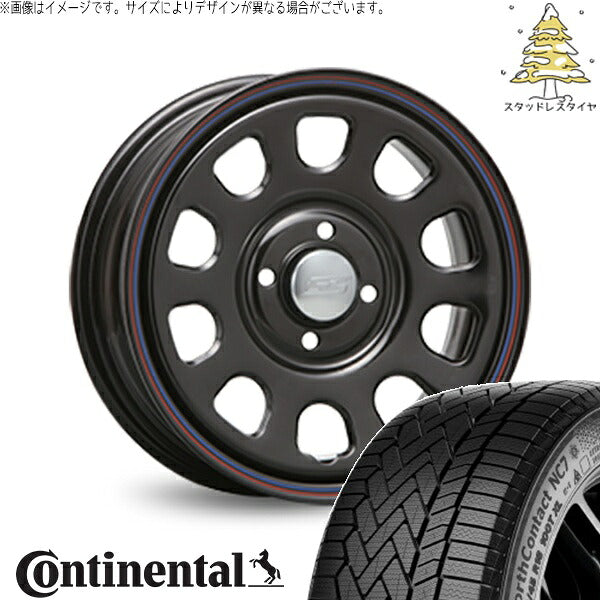 コンチネンタル ノースコンタクト NC7 175/65R15 ＋ デイトナ SS ブラック 15インチ 6J +30 4H100P スタッドレス・ホイール4本セット。1枚目。