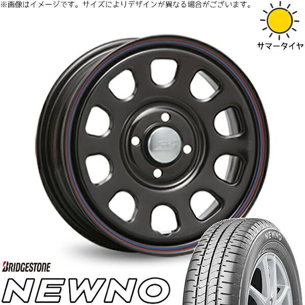 ブリヂストン ニューノ 185/65R15 ＋ デイトナ SS ブラック 15インチ 6J +30 4H100P サマー・ホイール4本セット。1枚目。