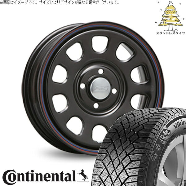 コンチネンタル バイキングコンタクト セブン (VikingContact7) 175/65R15 ＋ デイトナ SS ブラック 15インチ 6J +30 4H100P スタッドレス・ホイール4本セット。1枚目。
