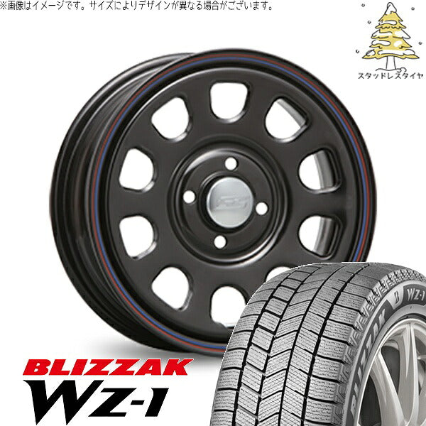 ブリヂストン ブリザック WZ-1 185/65R15 ＋ デイトナ SS ブラック 15インチ 6J +30 4H100P スタッドレス・ホイール4本セット。1枚目。