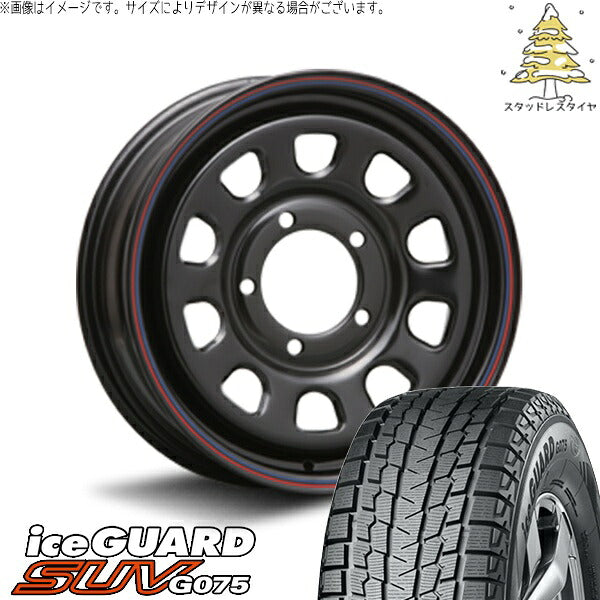 ヨコハマタイヤ アイスガード SUV G075 215/70R15 ＋ デイトナ SS ブラック 15インチ 6J ±0 5H139.7P スタッドレス・ホイール4本セット。1枚目。