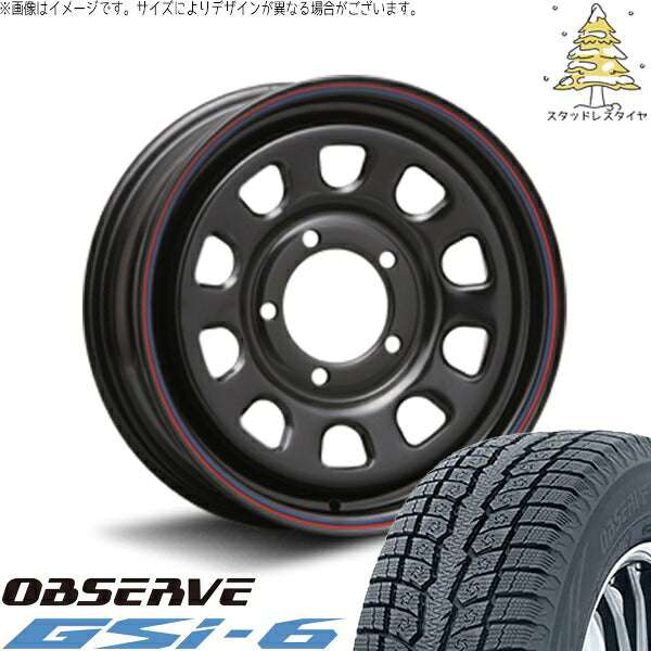 トーヨータイヤ オブザーブ Gsi-6 215/70R16 ＋ デイトナ SS ブラック 16インチ 6J ±0 5H139.7P スタッドレス・ホイール4本セット。1枚目。
