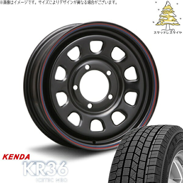 ケンダ アイステックネオ KR36 215/70R16 ＋ デイトナ SS ブラック 16インチ 6J ±0 5H139.7P スタッドレス・ホイール4本セット。1枚目。