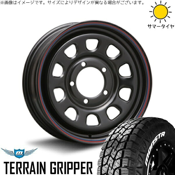 モンスタタイヤ テレーングリッパー (TERRAIN GRIPPER) 215/70R16 ＋ デイトナ SS ブラック 16インチ 5.5J +20 5H139.7P サマー・ホイール4本セット。1枚目。
