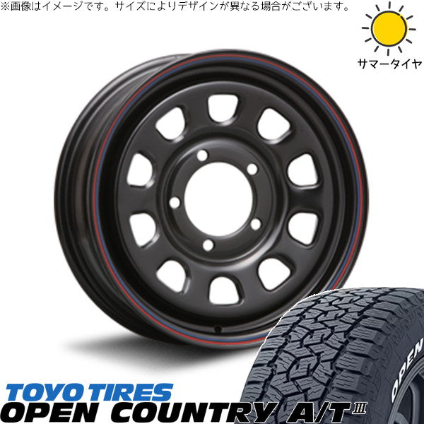 トーヨータイヤ オープンカントリー A/T3 ホワイトレター 215/70R16 ＋ デイトナ SS ブラック 16インチ 5.5J +20 5H139.7P サマー・ホイール4本セット。1枚目。