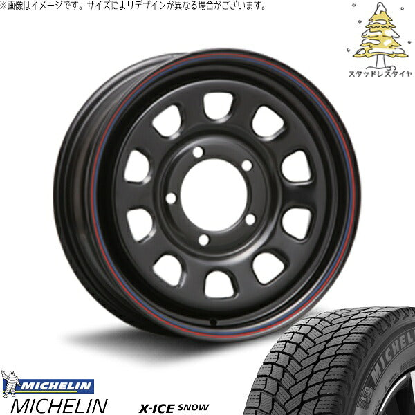 ミシュラン エックスアイス スノー 215/70R16 ＋ デイトナ SS ブラック 16インチ 6J ±0 5H139.7P スタッドレス・ホイール4本セット。1枚目。