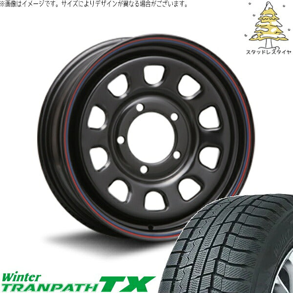 トーヨータイヤ ウィンタートランパス TX 205/70R15 ＋ デイトナ SS ブラック 15インチ 6J ±0 5H139.7P スタッドレス・ホイール4本セット。1枚目。