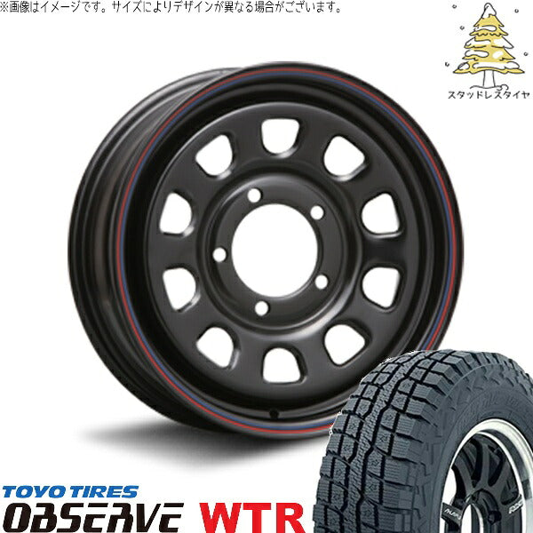 トーヨータイヤ オブザーブ W/T-R (OBSERVE WTR) 185/85R16 ＋ デイトナ SS ブラック 16インチ 5.5J +20 5H139.7P スタッドレス・ホイール4本セット。1枚目。