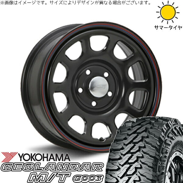 ヨコハマタイヤ ジオランダー M/T G003 (GEOLANDAR M/T G003) 215/70R16 ＋ デイトナ SS ブラック 16インチ 7J +35 5H114.3P サマー・ホイール4本セット。1枚目。