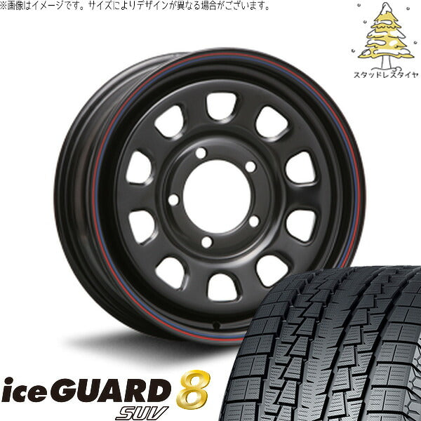 ヨコハマタイヤ アイスガード8 SUV 215/70R16 ＋ デイトナ SS ブラック 16インチ 7J +35 5H114.3P スタッドレス・ホイール4本セット。1枚目。