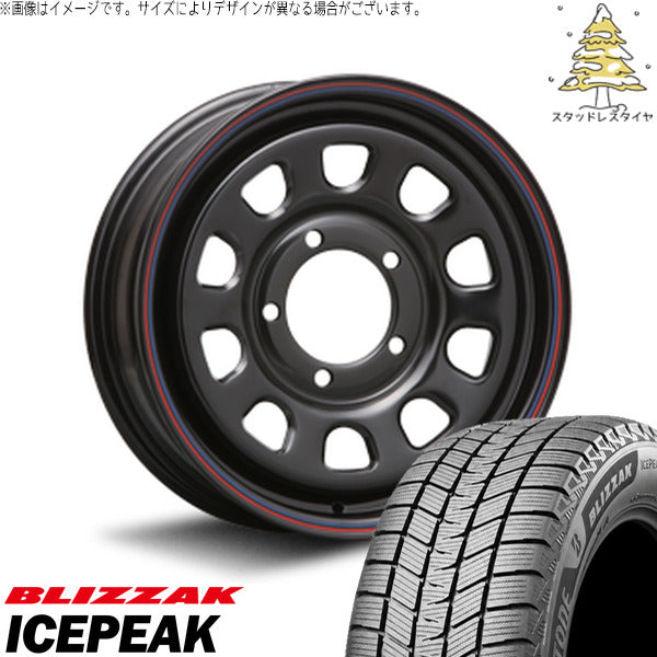 ブリヂストン ブリザック ICEPEAK 175/80R16 ＋ デイトナ SS ブラック 16インチ 7J +35 5H114.3P スタッドレス・ホイール4本セット。1枚目。
